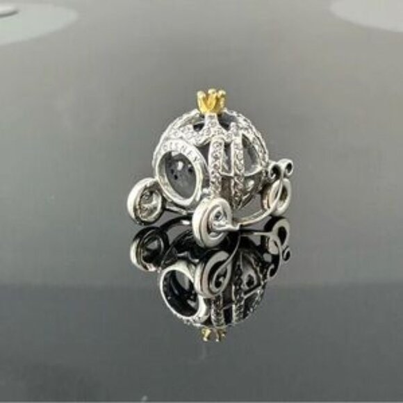 Pandora Disney Cinderella Pumpkin Carriage 925 Ale with CZ Charm - Picture 5 of 5